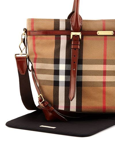 Burberry Marta Check Canvas Diaper Bag, Tan 